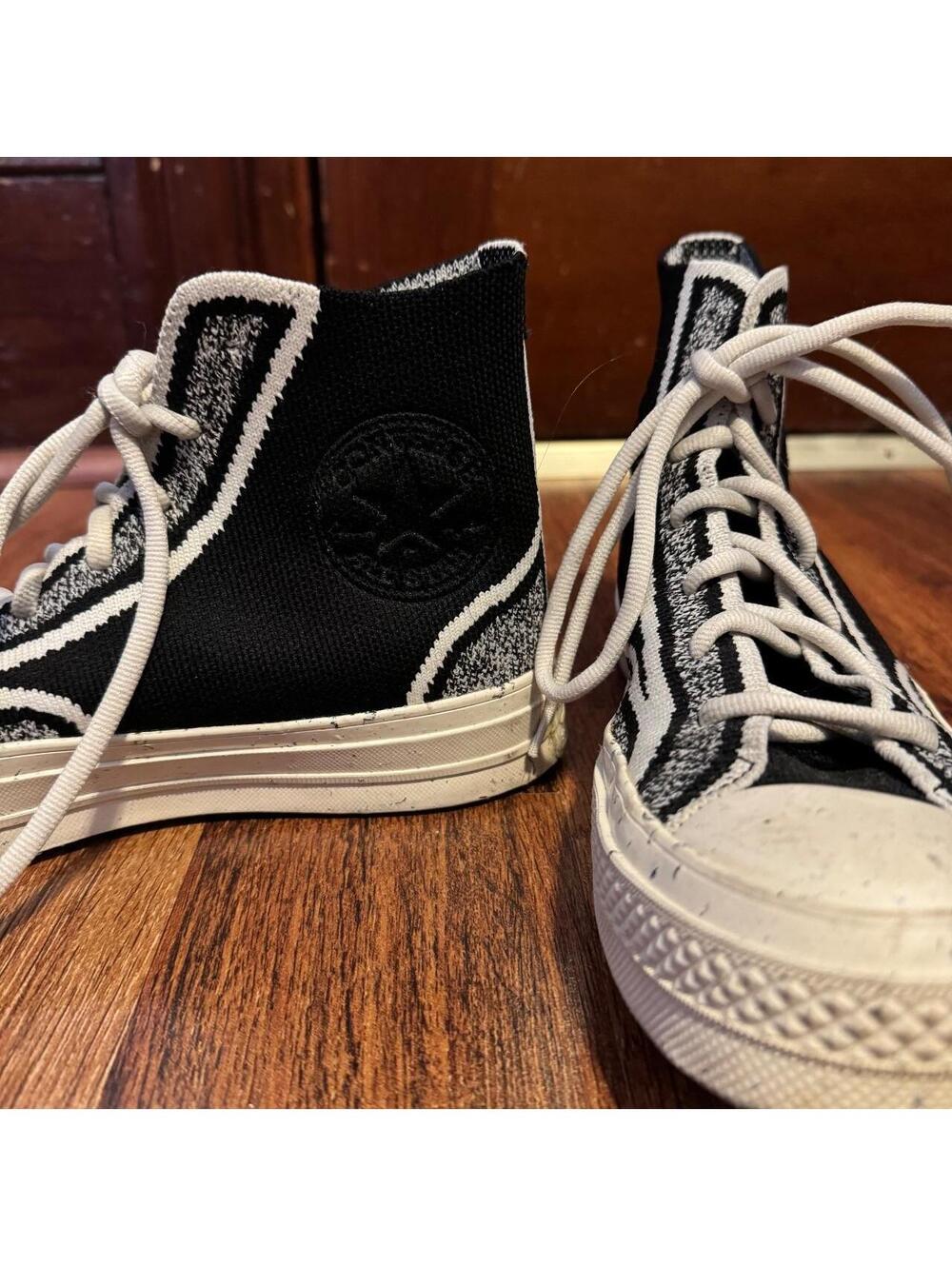 Converse Chuck 70 Renew Knit High black and white sneakers size 6 - Picture 2 of 4